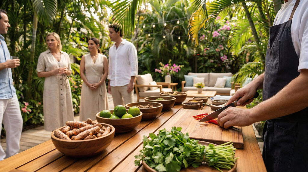 couple eating at a luxury outdoor experience